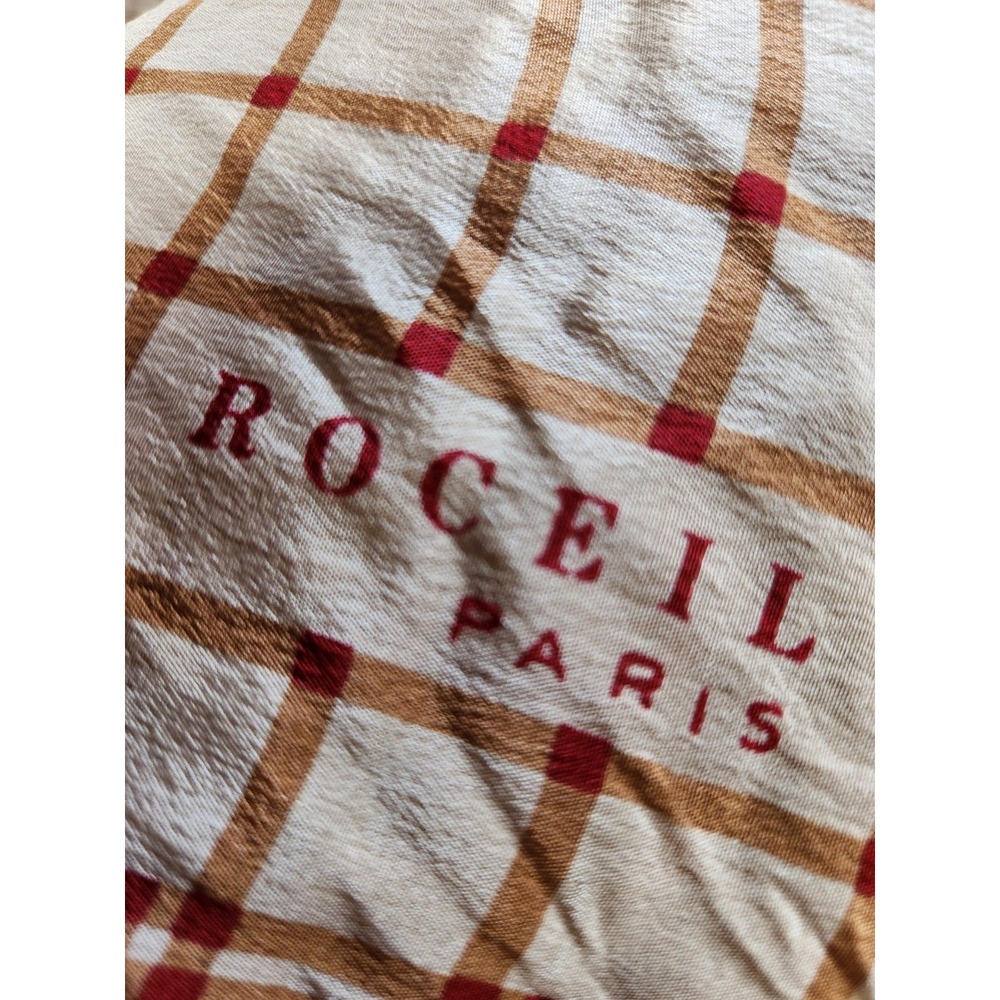 Vintage Roceil Paris Plaid Gingham Scarf Square Preppy Academia - Picture 3 of 5